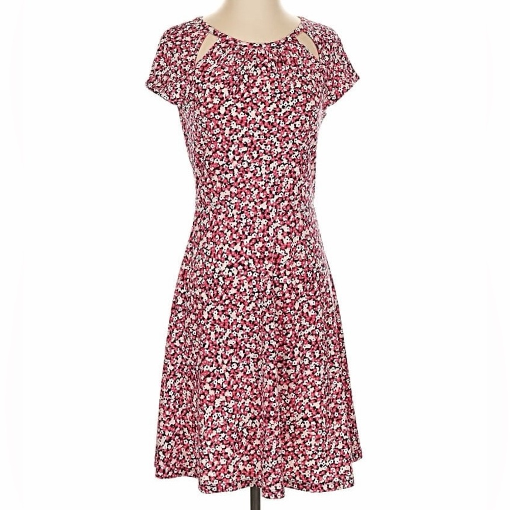 Michael Kors Floral Jersey Cutout Dress